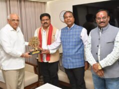 गुजरात के सीएम से मिले छत्तीसगढ़ के मंत्री विजय शर्मा और केदार कश्यप