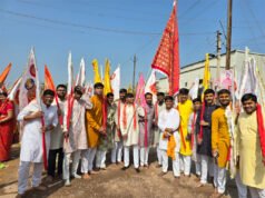 नगर में श्याम भक्तों ने निकाली भव्य निशान यात्रा , गूंजे जयकारे