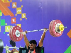 खेलो इंडिया ट्राइबल गेम्स 2026, भारोत्तोलन के 94 किलोग्राम पुरुष वर्ग में अरुणाचल के लालू ताकू ने मारी बाजी K P Manishankar AP Silver