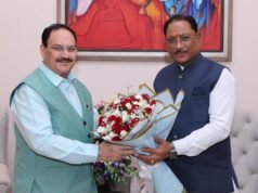 मुख्यमंत्री श्री विष्णु देव साय ने केंद्रीय स्वास्थ्य मंत्री श्री जे.पी. नड्डा से की सौजन्य भेंट
