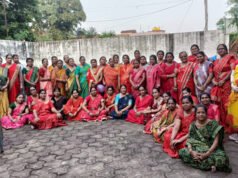 छत्तीसगढ़ी अग्रवाल महिला मंडल भाटापारा एकता समूह में मनाया गया तीजहा न्योता
