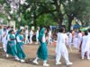 सेवा संकल्प अभियान के तहत नुक्कड़ नाटक और रंगोली से विद्यार्थियों ने दिया जागरूकता एवं राष्ट्र निर्माण का संदेश