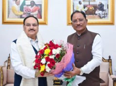 मुख्यमंत्री श्री विष्णु देव साय ने केंद्रीय स्वास्थ्य एवं परिवार कल्याण मंत्री श्री जगत प्रकाश नड्डा का किया आत्मीय स्वागत
